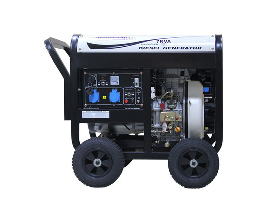 7KVA Electric Start Mały przenośny generator wysokoprężny z kołami i uchwytami Silnik 192FAE